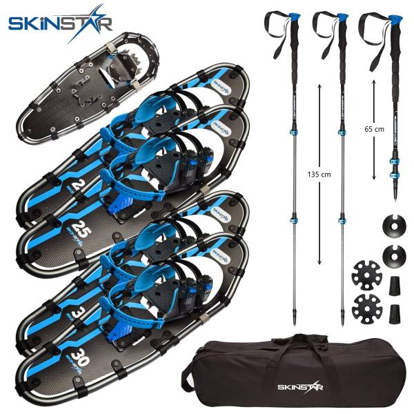 SKINSTAR Schneeschuhe SET Alu-Rahmen Schneeschuhwandern Tourenski Stock SKINSTAR Schneeschuhe SET Alu-Rahmen Schneeschuhwandern Tourenski Stock von WassersportEuropa