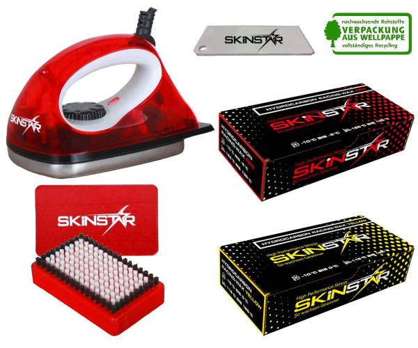 SKINSTAR Starter Ski Wachs Set, Wachsbügeleisen Bürste Hydrocarbonwachs SKINSTAR Starter Ski Wachs Set, Wachsbügeleisen Bürste Hydrocarbonwachs von WassersportEuropa