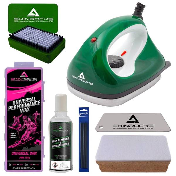 SkinRocks Skiwachs Set 7-teilig Skipflege Bügeleisen Skiwax Alpin Nordic Board SkinRocks Skiwachs Set 7-teilig Skipflege Bügeleisen Skiwax Alpin Nordic Board von WassersportEuropa