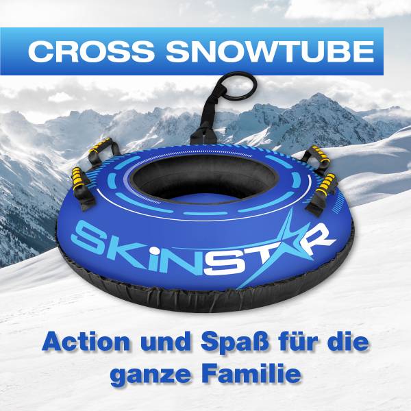 SkinStar CROSS Snowtube blau Ø 100cm Rodelreifen Schneereifen Schlitten Bob von WassersportEuropa