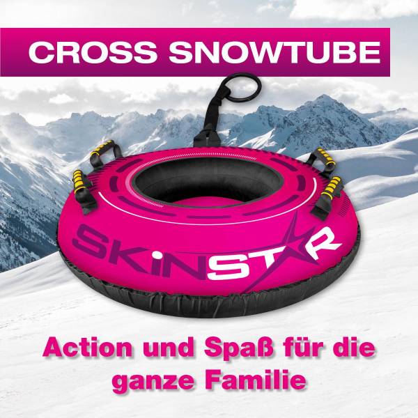 SkinStar CROSS Snowtube pink Ø 100cm Rodelreifen Schneereifen Schlitten Bob von WassersportEuropa