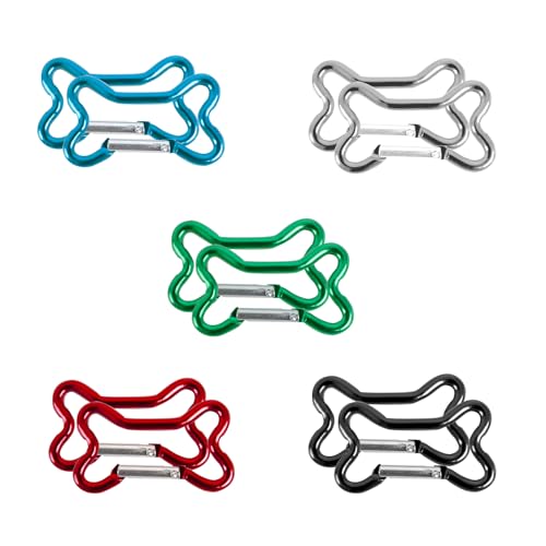 10 Stück Knochen Karabiner Knochen Schlüsselanhanger karabinerhaken karabiner Schlüsselanhänger Schlüssel Karabinerhaken Karabiner Klein Zur Dekoration Geeignet(5 Farben) von WatDenyFine