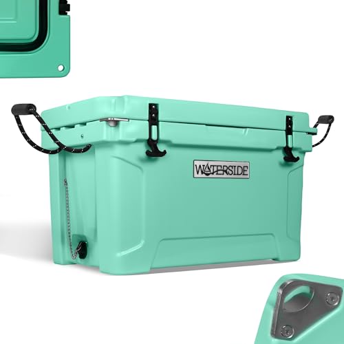 Waterside Frozen Kühlbox - Integrierte Skala, Flaschenöffner, 5 cm Wandstärke - Perfekte Kombination aus Funktionalität und Komfort (Mint Green, 45L) von Waterside