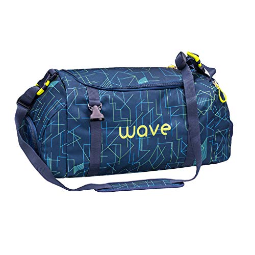 Wave Infinity 2-in-1 Sporttasche, Gym Tasche, Gym Duffle, Duffel Bag, Blau, Gelb/für Jungen, Mädchen, Unisex/ab der 5. Klasse, 23 Liter (2205/A Electrify) von Wave