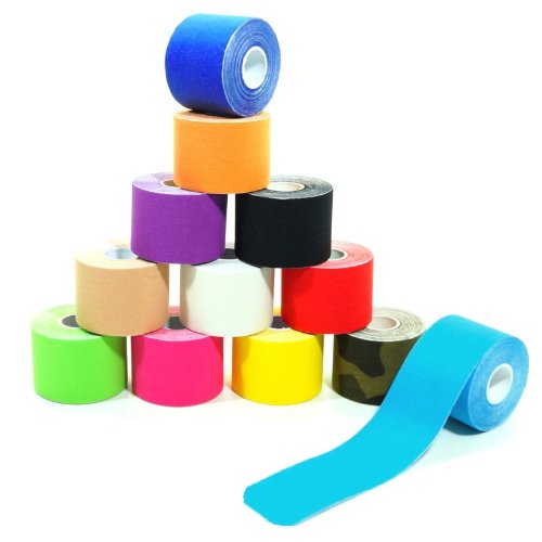 Wawaki 6 Rollen Kinesiologie-Tape 5 m x 5,0 cm 12 Farben, Farbe:schwarz von Wawaki