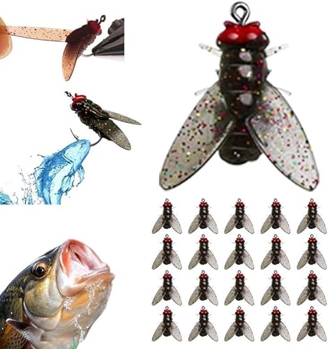 Bionic Fliegenfischköder (20 Stück), Fliegenhaken, weiche Köder, fügen Sie Fischlockstoff hinzu, Angelausrüstung (20 Stück - A, 8 mm) von Wbietu