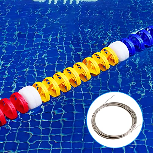 Trennboje, Poolteiler, Pool-Bahnlinie, Trennlinie, Pool-Bahnmarkierungen, Pool-Rennbahnlinie, Bojenkordon, schwimmende Pool-Teiler-Kits, Pool-Zubehör(Wire Rope,L2m/6.56ft) von WchsTUmpxN