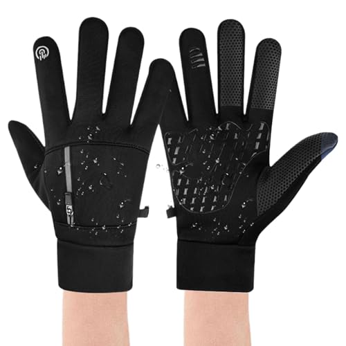 Fahrradhandschuhe | Winter-Fahrradhandschuhe | Motorradhandschuhe | Handschuhe Touchscreen | Thermohandschuhe | Gel gepolsterte wasserdichte Fahrradhandschuhe Vollfinger Thermo Fahrradhandschuhe für von Wcybym