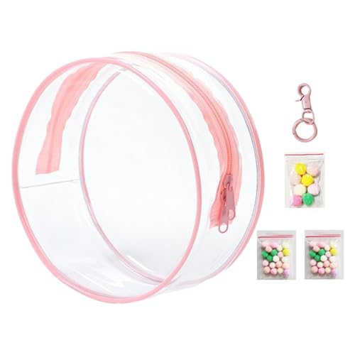 Runde Puppentasche | Figuren-Vitrine mit Schlüsselanhänger | transparente Tasche Schlüsselanhänger | kleine klare runde Tasche | vielseitige runde transparente Tasche für Kosmetik, Spielzeug und von Wcybym