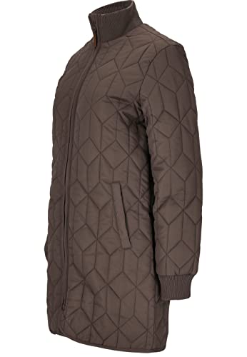 Weather Report Damen Steppjacke Nokka W Long Quilted Jacket I atmungsaktiver Steppmantel I Lange Jacke mit hohen Kragen 1080 Iron 44 von Weather Report