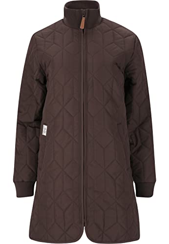 Weather Report Damen Steppjacke Nokka W Long Quilted Jacket I atmungsaktiver Steppmantel I Lange Jacke mit hohen Kragen 5129 Java 40 von Weather Report