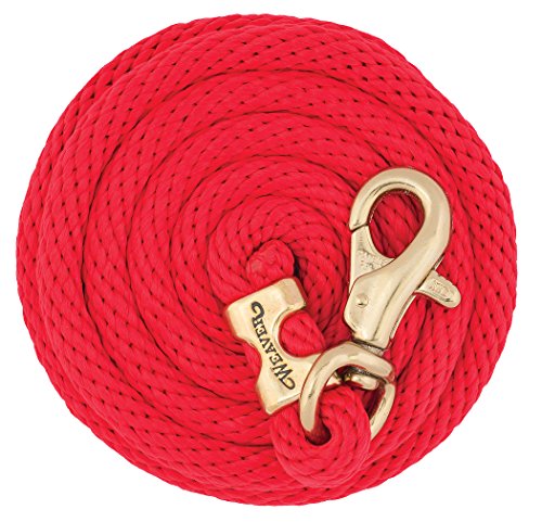 Weaver Führleine Poly Leder Seil mit Messing vergoldet Bull Trigger, Snap, navy/schwarz/hellbraun, 5/20,3 cm X 10 ', rot, 5/8" x 10' Weaver Führleine Poly Leder Seil mit Messing vergoldet Bull Trigger, Snap, navy/schwarz/hellbraun, 5/20,3 cm X 10 ', rot, 5/8" x 10' von Weaver Leather
