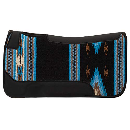 Weaver Leather Uni-Erwachsene Pony Contoured Single Weave Wool Blend Felt Saddle Pad Schabracke, Schwarz/Blau, 23" L x 24" W Weaver Leather Uni-Erwachsene Pony Contoured Single Weave Wool Blend Felt Saddle Pad Schabracke, Schwarz/Blau, 23" L x 24" W von Weaver Leather