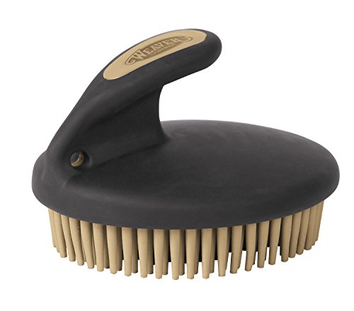 Weaver Leather Livestock Palm-Held Fine Curry with Small Rubber Bristles, Black/Beige von Weaver Leather