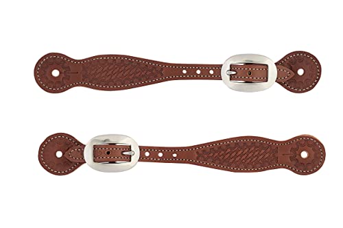 Weaver Leather Unisex-Erwachsene Basketweave Thin SPUR Strap,BR Korbgeflecht Sporenriemen aus Leder, dünn, Braun von Weaver Leather