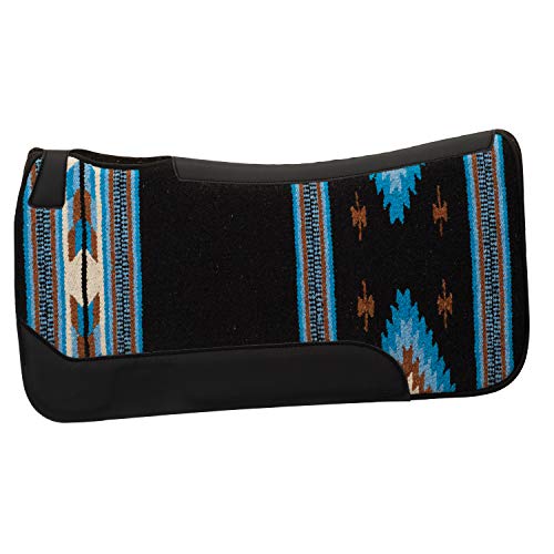 Weaver Leather Uni – Erwachsene Contoured Single Weave Wool Blend Felt Saddle Pad Schabracke, Schwarz/Blau, 31" L x 32" W Weaver Leather Uni – Erwachsene Contoured Single Weave Wool Blend Felt Saddle Pad Schabracke, Schwarz/Blau, 31" L x 32" W von Weaver Leather