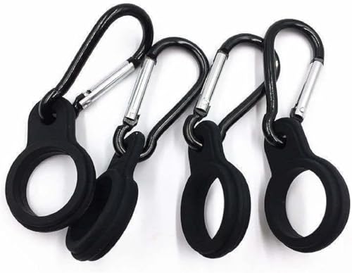 WeddHuis Karabiner Flaschenhalter Set mit 4 Stück in Schwarz - Wasserflasche Schnalle, Schlüsselanhänger Flaschenhalter Clip Haken für Camping, Wandern und Outdoor-Aktivitäten WeddHuis Karabiner Flaschenhalter Set mit 4 Stück in Schwarz - Wasserflasche Schnalle, Schlüsselanhänger Flaschenhalter Clip Haken für Camping, Wandern und Outdoor-Aktivitäten von WeddHuis