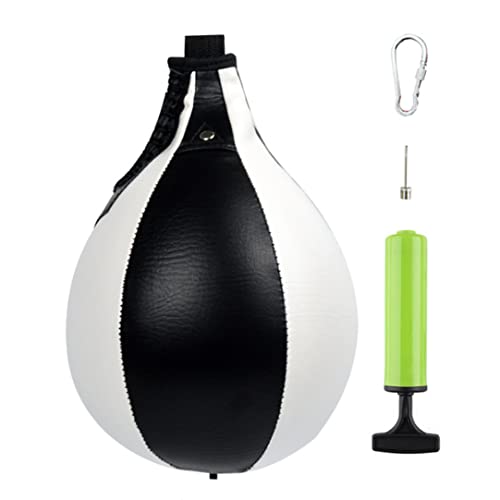 Boxen birnenförmiger PU Speedball birnenförmiger Trainings Speedball drehbarer Boxsack hängender drehbarer Punchingball für Boxen Punchingübungen Speedball Speedbag Punching Fitness Trainingsball von Wedhapy