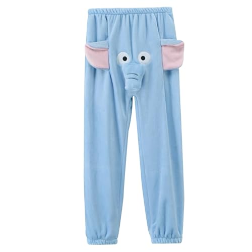 Wedhapy Elefantenhose Elefanten-Pyjamahose Herren Cartoon-Elefantenrüsselhose mit großer Nase und Ohren Warme süße Elefanten-Nachtwäsche für den Freund zu Hause in der Freizeit,XL von Wedhapy