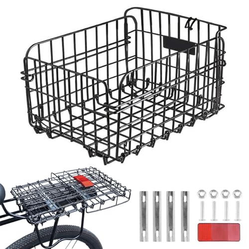 Wedhapy Fahrradkorb Hinten Faltbarer Fahrradkorb Fahrradkorb Aus Stahl Mit Reflektierender Platte Fahrradkörbe 14,6 X 10,6 X 7,9 Zoll Großer E Bike Korb Für Fahrräder Für Erwachsene Wedhapy Fahrradkorb Hinten Faltbarer Fahrradkorb Fahrradkorb Aus Stahl Mit Reflektierender Platte Fahrradkörbe 14,6 X 10,6 X 7,9 Zoll Großer E Bike Korb Für Fahrräder Für Erwachsene von Wedhapy