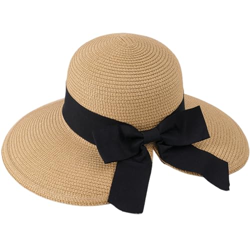 Wedhapy Strohhüte für Damen Strandhüte für Damen UPF 50+ Sommer Strand Strohhüte Faltbare Sonnenhüte mit Schleife atmungsaktiver Hut mit breiter Krempe für Damen Wedhapy Strohhüte für Damen Strandhüte für Damen UPF 50+ Sommer Strand Strohhüte Faltbare Sonnenhüte mit Schleife atmungsaktiver Hut mit breiter Krempe für Damen von Wedhapy
