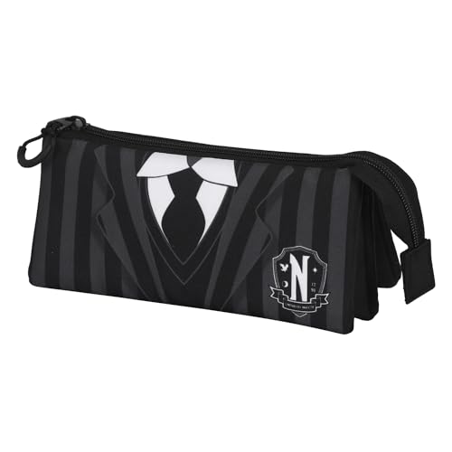 Wednesday Uniform-FAN Dreifach Federmäppchen 2.0, Schwarz Wednesday Uniform-FAN Dreifach Federmäppchen 2.0, Schwarz von KARACTERMANIA