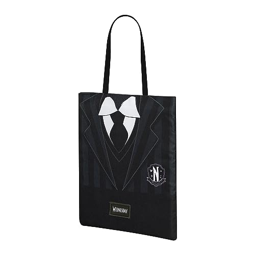 Wednesday Uniform-Shopping Bag Einkaufstasche, Schwarz Wednesday Uniform-Shopping Bag Einkaufstasche, Schwarz von KARACTERMANIA