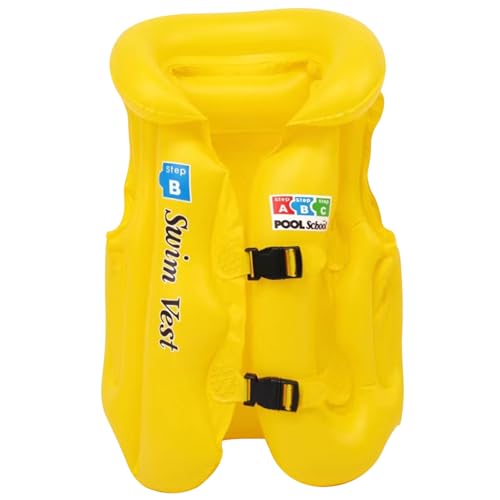 Kinder Schwimmen Weste, aufblasbare PVC -Kleinkind -Schwimmweste mit Kopfschutz, S -Sicherheit Kinderleben Jacken mit Doppelschnalle, Kinder Schwimmen Weste Kinder Float Jacken Jacken von Weduspaty