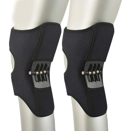 Weduspaty 2pcs Knie-Booster, Kraftverbindungsstützkniegelads Beschützer, atmungsaktive Nicht rutschfeste Kniestütze, schwarz, von Weduspaty