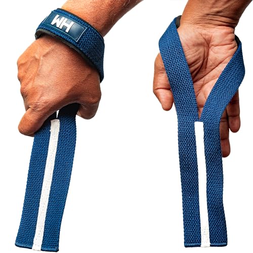 Weightlifting House Wrist Straps for Olympic Weight Lifting, Snatch, Pulls and Deadlifts. Neoprene Padding for Extra Comfort (Blue) von Weightlifting House