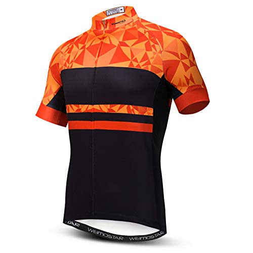 Weimostar Radtrikot Männer Männer Fahrradhemd MTB Tops Mountain Road Kleidung Fahrradjacke Sommer Rennrad Bluse Orange M. von Weimostar