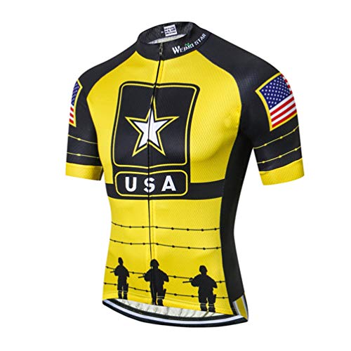 Weimostar USA Radtrikot Herren Herren MTB Rennrad Shirt Sommer Bike Tops Kurzarm Fahrradbekleidung Sportbekleidung von Weimostar