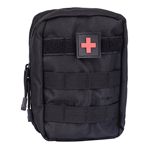 Molle-Taschen – Taktisch/medizinische Erste-Hilfe-/Rettungssanitäter-Tasche von Molle (nur Tasche), 1 Stück Molle-Tasche, Farben schwarz und hellbraun., Schwarz von Weiye