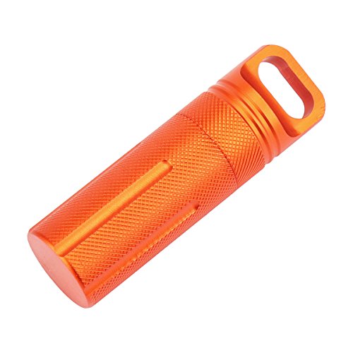 Zubehör-Behälter in Militärqualität, Outdoor-Survival-Case, wasserdicht, luftdicht, als Pillendose, Batteriebehälter, etc. 10 cm, 1 Stück Einheitsgröße Orange von Weiye