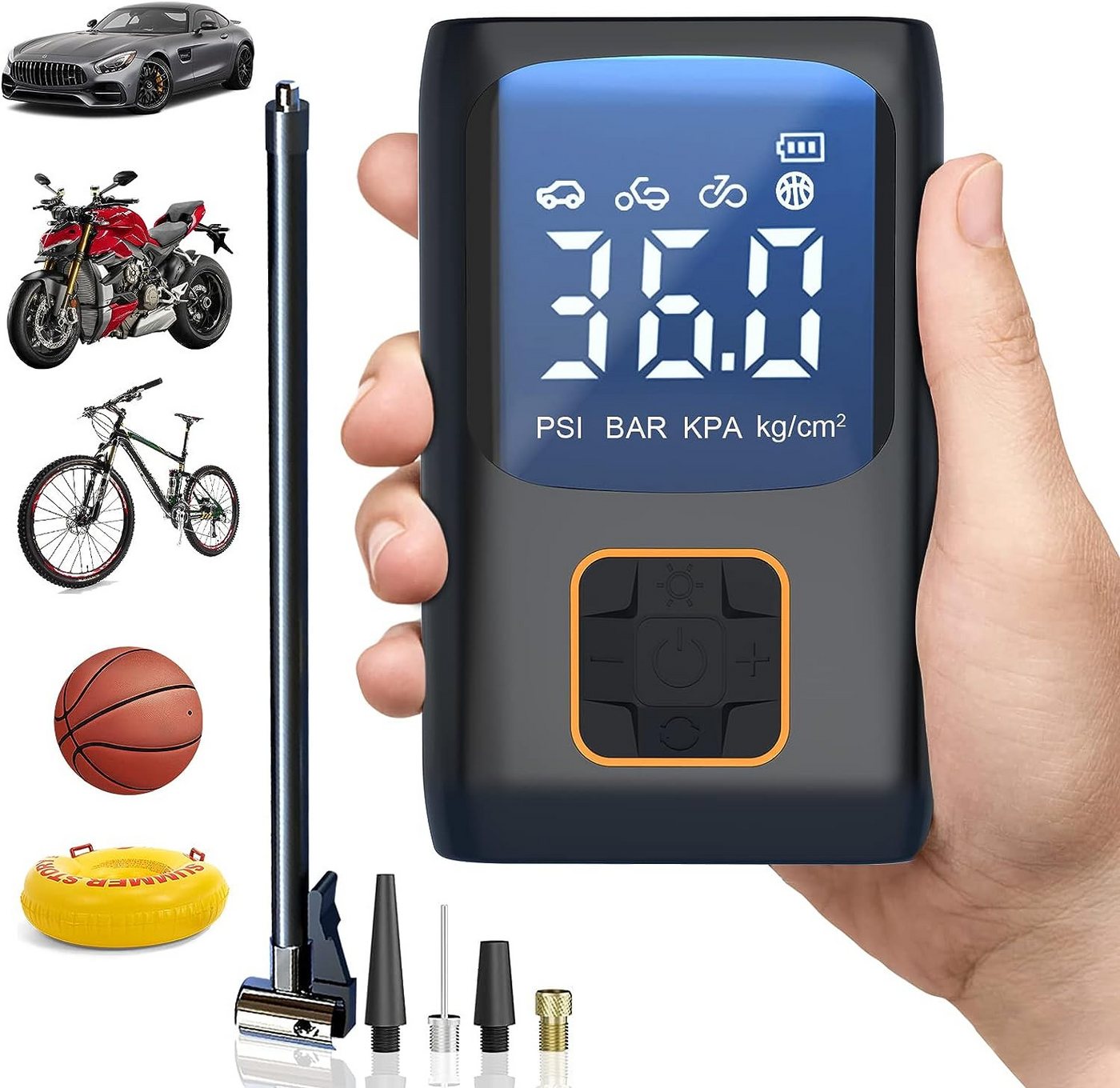 Welikera Luftpumpe Elektrische Luftpumpe, 150PSI Fahrradpumpe mit LED Licht, akku 4500mAh Welikera Luftpumpe Elektrische Luftpumpe, 150PSI Fahrradpumpe mit LED Licht, akku 4500mAh von Welikera