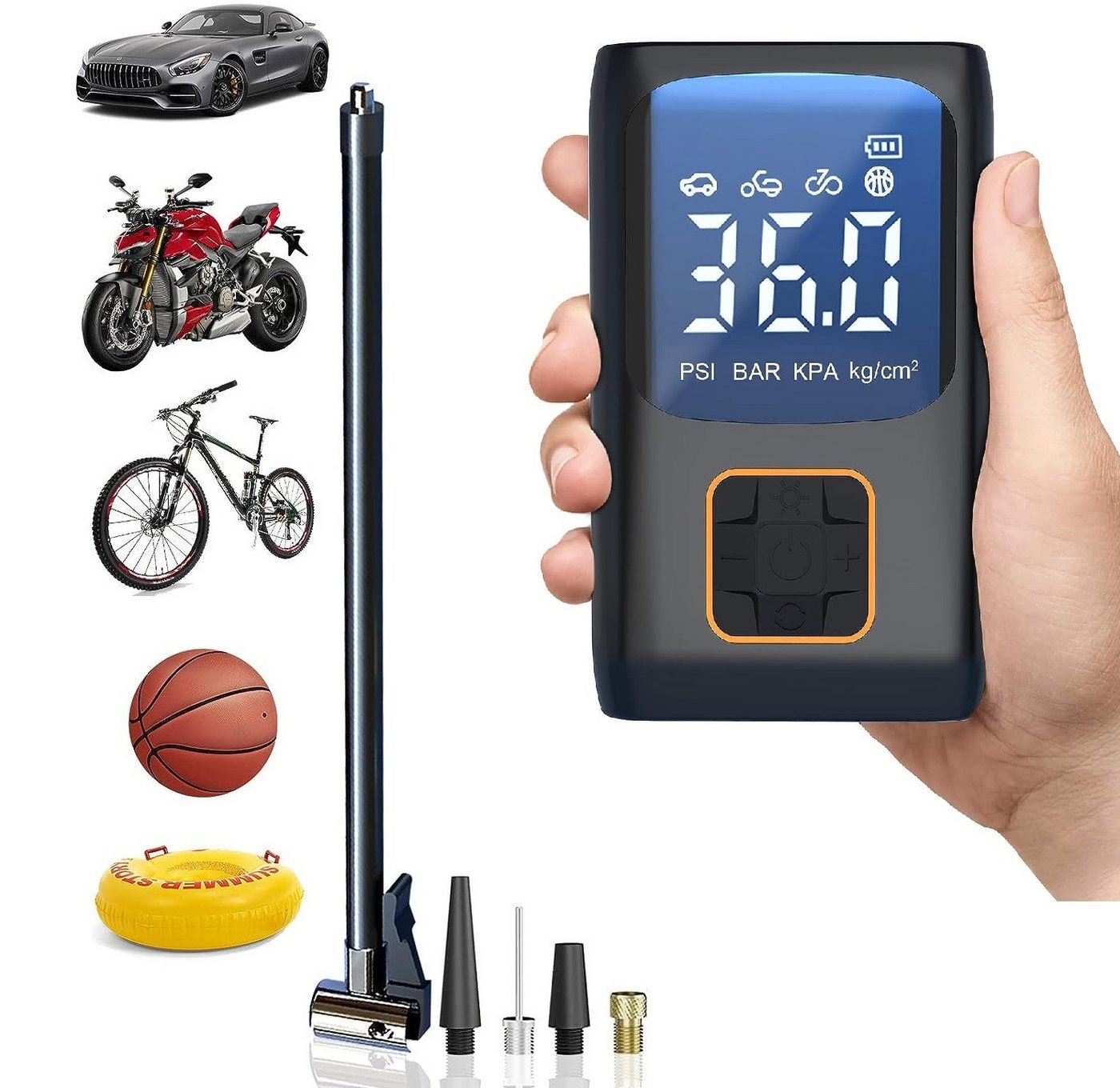 Welikera Luftpumpe Elektrische Luftpumpe, 150PSI Fahrradpumpe mit LED Licht, akku 4500mAh Welikera Luftpumpe Elektrische Luftpumpe, 150PSI Fahrradpumpe mit LED Licht, akku 4500mAh von Welikera