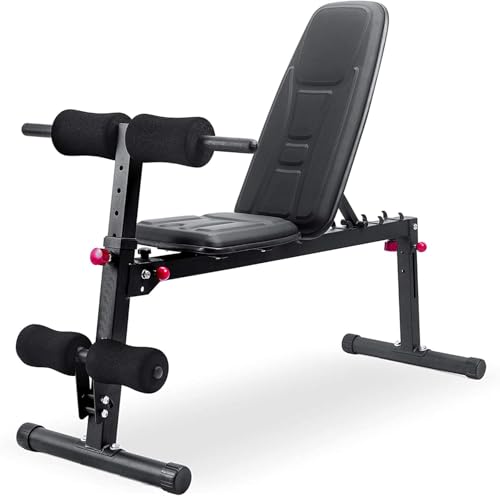 Hantelbank klappbar multifunktional Sit Up Bank Flachbank Bauchtrainer bis 180kg belastbar wasserabweisend 5-fach verstellbare Rückenlehne Hantelbank klappbar multifunktional Sit Up Bank Flachbank Bauchtrainer bis 180kg belastbar wasserabweisend 5-fach verstellbare Rückenlehne von Wellactive