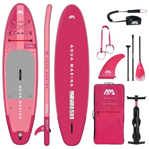 Aqua Marina Stand Up Paddle Coral 310x78cm – aufblasbares SUP Board mit Komplett-Set – inkl. Paddel, Pumpe, Rucksack & Finne – leicht, stabil & vielseitig Aqua Marina Stand Up Paddle Coral 310x78cm – aufblasbares SUP Board mit Komplett-Set – inkl. Paddel, Pumpe, Rucksack & Finne – leicht, stabil & vielseitig von Wellness Point