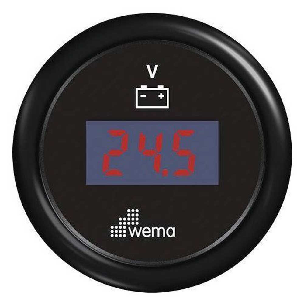 Wema Blackline 8-32v Digital Voltmeter Schwarz 52 mm von Wema
