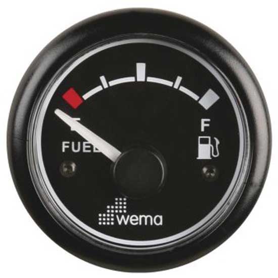 Wema Blackline Eu Standard Fuel Level Gauge Silber 52 mm Wema Blackline Eu Standard Fuel Level Gauge Silber 52 mm von Wema