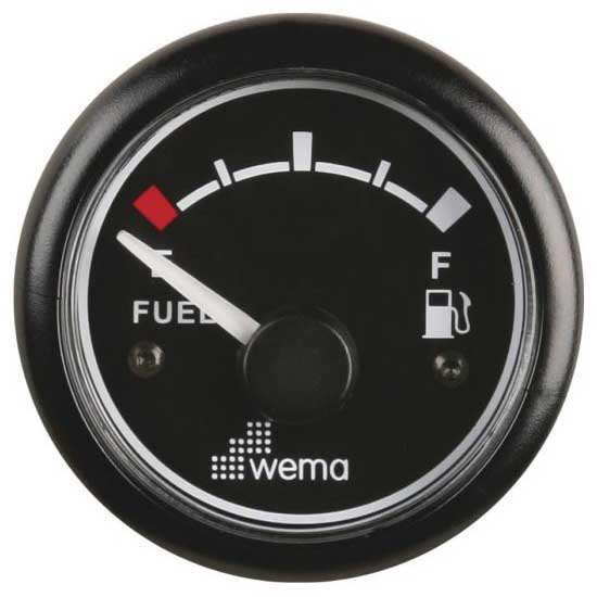 Wema Blackline Us Standard Fuel Level Gauge Silber 52 mm von Wema