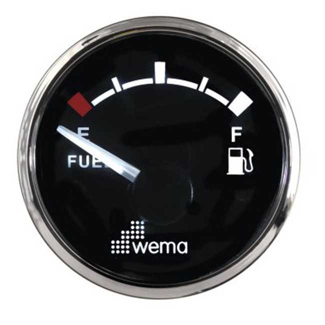 Wema Silverline 240-300 Ohm Us Standard Fuel Level Gauge Silber 52 mm von Wema