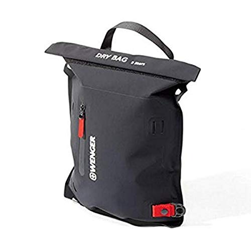 Wenger Dry Bag Cornol 6L wasserdichte Tasche mit Trageriemen Packsack dauerhaft wasserdicht Beutel Umhängetasche Schutztasche für Kajak Wanderung, Camping, Skilaufen, Schwimmen, Am Strand, Radfahren und Wassersport Unisex schwarz L23.1042.01 von WENGER