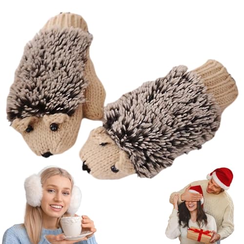 Handschuhe mit Igel-Fäustlingen – 100 g Winterhandschuhe für Damen und Mädchen | weiche Igel Handschuhe für Damen | Bequeme Cartoon Hedgehog Damen Mädchen | Verdickungshandschuhe für Feiern, beige, Handschuhe mit Igel-Fäustlingen – 100 g Winterhandschuhe für Damen und Mädchen | weiche Igel Handschuhe für Damen | Bequeme Cartoon Hedgehog Damen Mädchen | Verdickungshandschuhe für Feiern, beige, von Weppduk