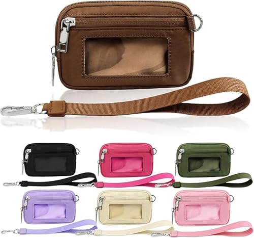 Damen Geldbörse, Damen Geldbörsen Klein, Wasserdicht Klein Damen Geldbörse, Tragbare Handgelenktasche, Weich und Bequem Reißverschluss Geldbörse, braun, 16*10cm, Modern von Werwing