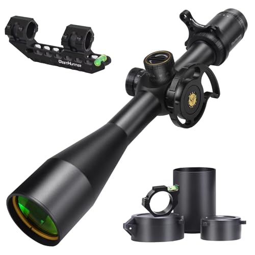 WestHunter Optics HD-N 6-24x50 FFP Scope, 30 mm Tube First Focal Plane Etched Glass Reticle 1/8 MOA Precision Shooting Scopes | Black, Picatinny Kit A-1 von WestHunter