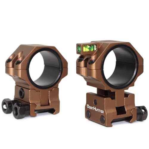 WestHunter Optics Precision Picatinny Scope Rings, 34 mm Tube Adjustable Height Scope Mount with Bubble Level, 30 mm & 25.4 Adapter | Brown WestHunter Optics Precision Picatinny Scope Rings, 34 mm Tube Adjustable Height Scope Mount with Bubble Level, 30 mm & 25.4 Adapter | Brown von WestHunter