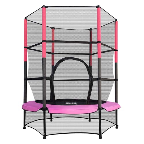 FoxHunter Kinder-Trampolin, 140 cm Durchmesser, mit Sicherheitsnetz, für Innen- und Außenbereiche geeignet, pink FoxHunter Kinder-Trampolin, 140 cm Durchmesser, mit Sicherheitsnetz, für Innen- und Außenbereiche geeignet, pink von WestWood