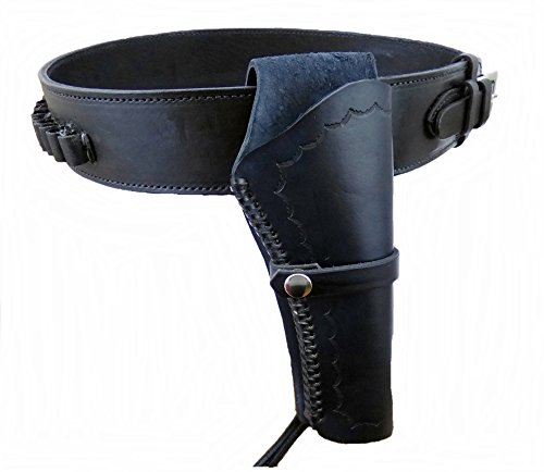 Gürtel + Holster Westernholster mit Patronenschlaufen Rindsleder schwarz (50) von Western Ranch