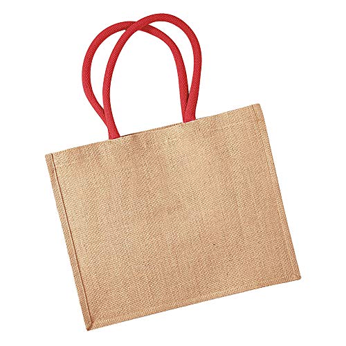 Westford Mill Klassische Jute-Käufer – Damen Totalisator-Tasche – natürlich/leuchtend rot, Natürlich/Hellrot, Taglia unica Westford Mill Klassische Jute-Käufer – Damen Totalisator-Tasche – natürlich/leuchtend rot, Natürlich/Hellrot, Taglia unica von Westford Mill